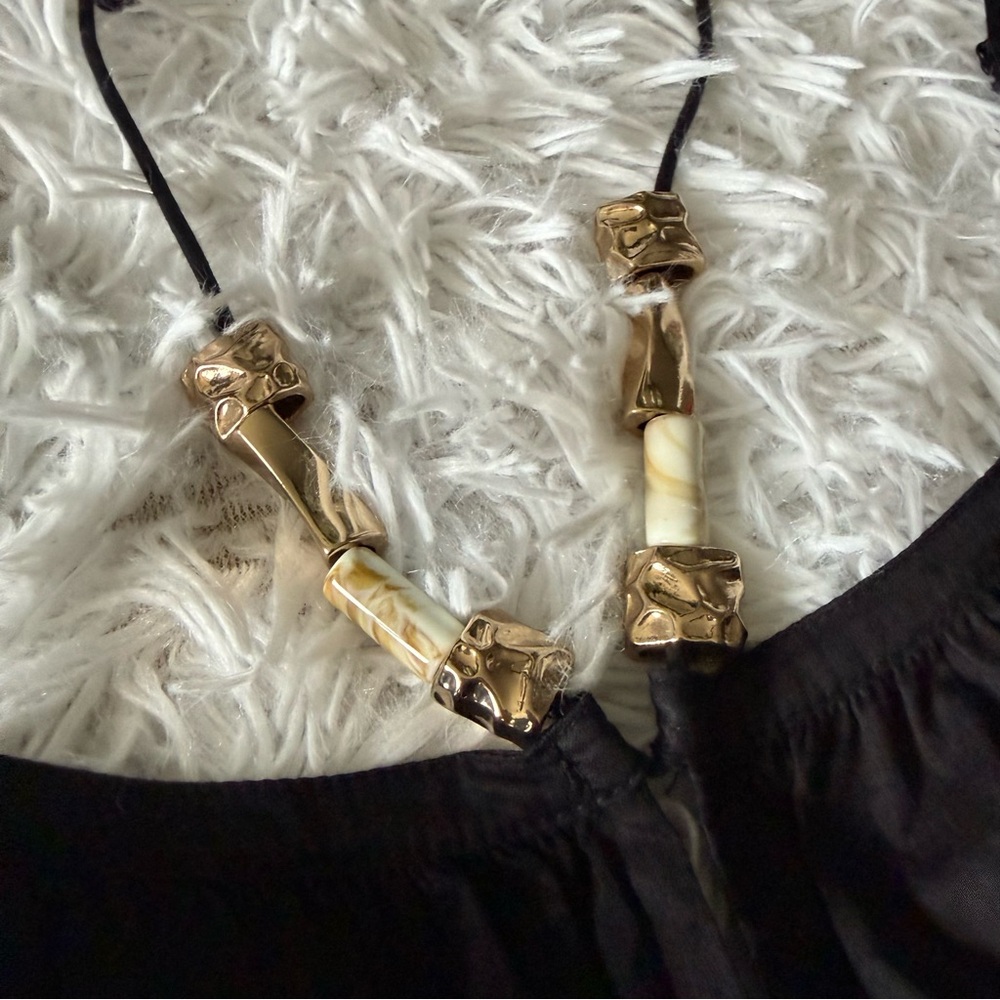 NWT Maje 100% Cotton Black Strappy A-line Maxi Sundress Size 38 - Picture 6 of 8